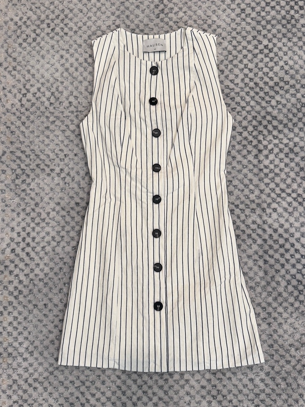 Hausen Linen Striped Button-Front Mini Dress